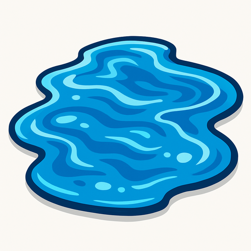 water, 3d, yazısız.
In-Game asset.  2d.  High contrast.  No shadows