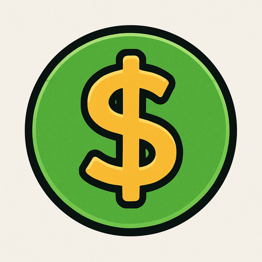 yeşil jeton içerisinde dolar simgesi.
In-Game asset.  2d.  High contrast.  No shadows