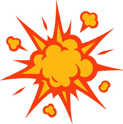 2d explosion effect.
In-Game asset.  2d.  High contrast.  No shadows