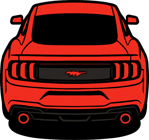 Yeni ford mustang arkasi ama yukaridan
In-Game asset.  2d.  High contrast.  No shadows