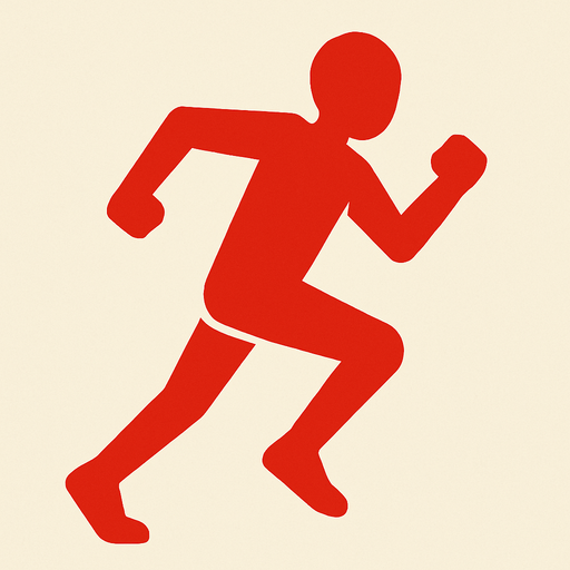 red runner running.
In-Game asset.  2d.  High contrast.  No shadows