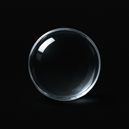 simple single cristal clear sphere.
black background.