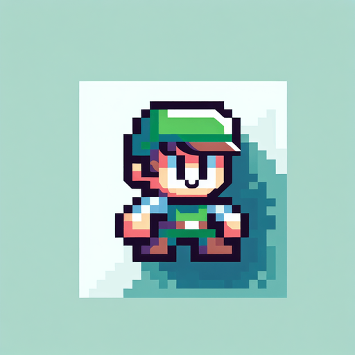 pixel mario character. 2d
Single Game Texture.  In-Game asset.  2d.  Blank background.  High contrast.  No shadows