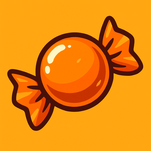 Turuncu şeker.
In-Game asset.  2d.  High contrast.  No shadows
