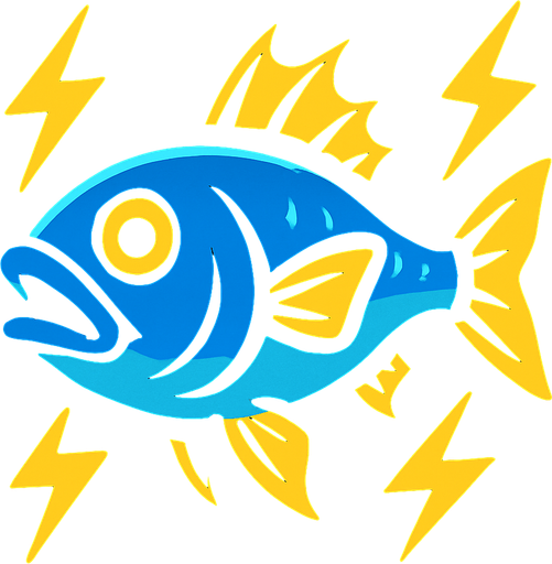 electric fish.
In-Game asset.  2d.  High contrast.  No shadows
