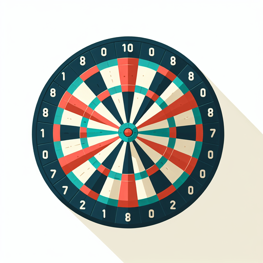 Cartoon flat dart board.
Single Game Texture. In-Game asset. 2d. White background. High contrast. No shadows.