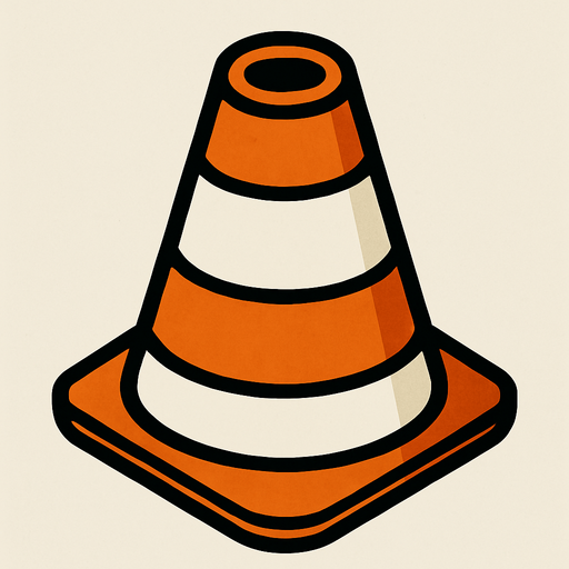 Top of traffic cone.
In-Game asset.  2d.  High contrast.  No shadows
