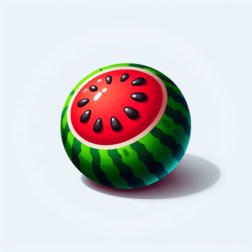 watermelon images.
Single Game Texture.  In-Game asset.  2d.  Blank background.  High contrast.  No shadows