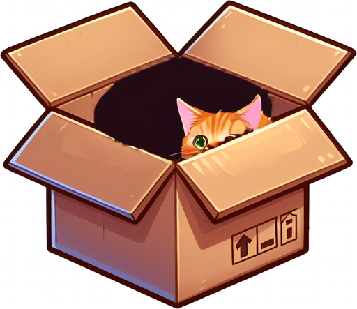cute ginger cat peeking from a box.