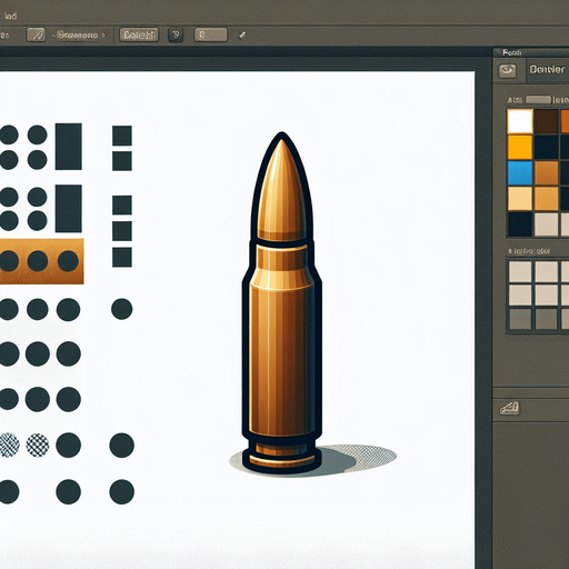 Bullet.
Single Game Texture. In-Game asset. 2d. Blank background. High contrast. No shadows.