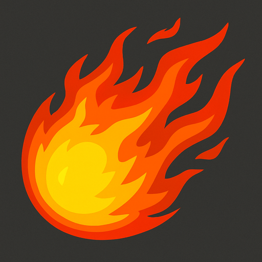 Fireball.
In-Game asset.  2d.  High contrast.  No shadows