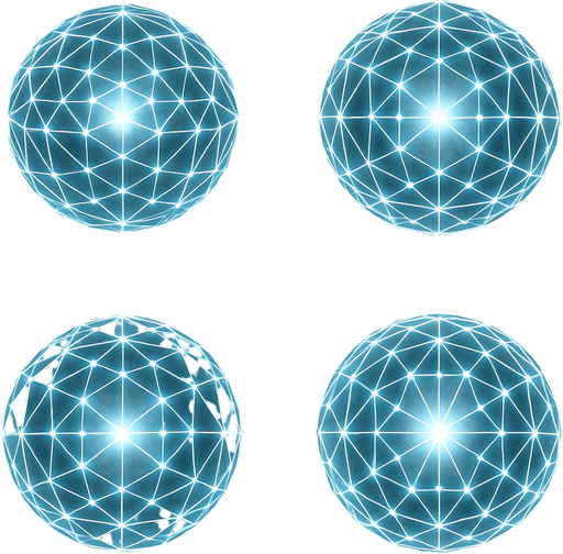 2x2 Sprite Sheet of futuristic white energy geodesic dome.
Seen from above / zenith view
