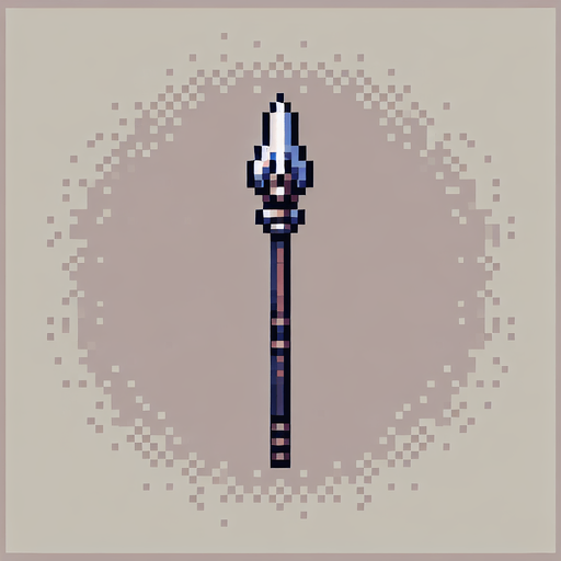 pixealrt spear.
Single Game Texture. In-Game asset. 2d. Blank background. High contrast. No shadows.