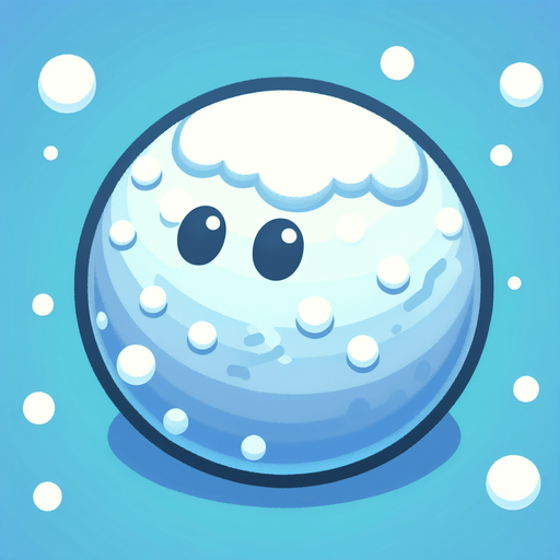 one cartoony snowball.
Single Game Texture. In-Game asset. 2d. Blank background. High contrast. No shadows.