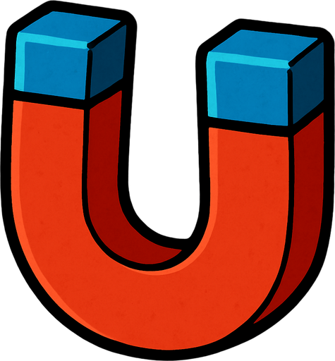 u magnet.
In-Game asset.  2d.  High contrast.  No shadows