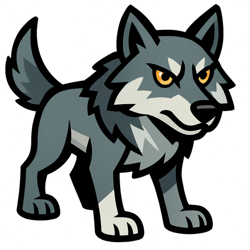 Wolf.
In-Game asset.  2d.  High contrast.  No shadows