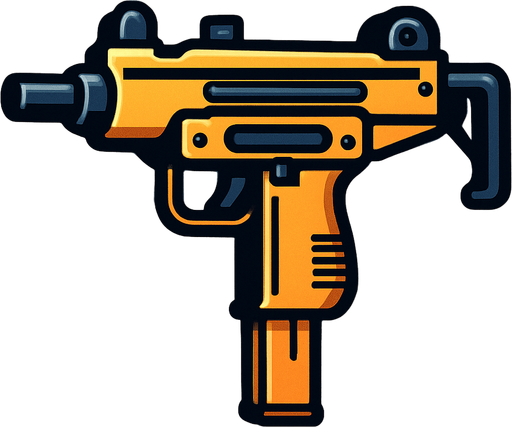 Uzi çiz.
In-Game asset.  2d.  High contrast.  No shadows