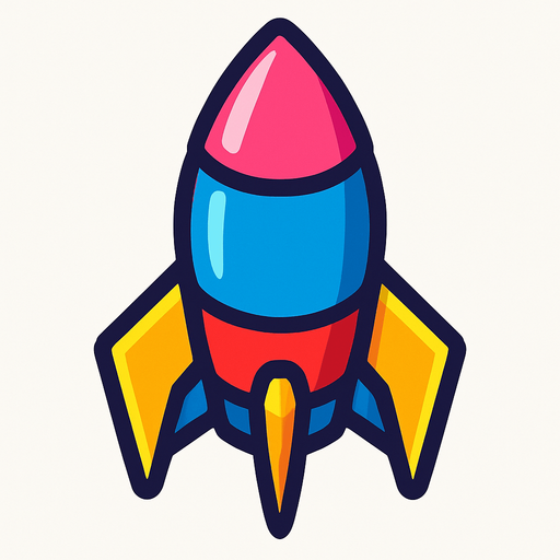 colorful ship bullet facing up.
In-Game asset.  2d.  High contrast.  No shadows