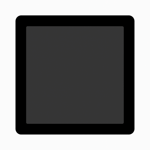 Krnarları siyah içi koyu gri bir kare.
In-Game asset.  2d.  High contrast.  No shadows