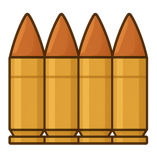 bullet. No background. Transparent background. Blank background. No shadows. 2d. In-Game asset. flat