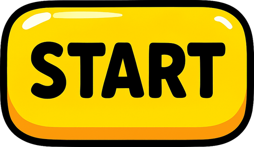 Start butonu sarı parlak.
In-Game asset.  2d.  High contrast.  No shadows