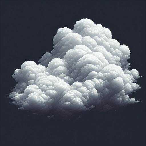 Fluffy cloud viewed from the top.
Single Game Sprite Texture.  No background.