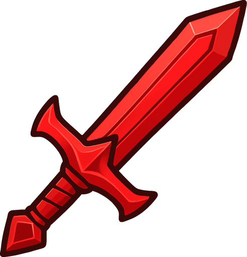 red sword.
In-Game asset.  2d.  High contrast.  No shadows