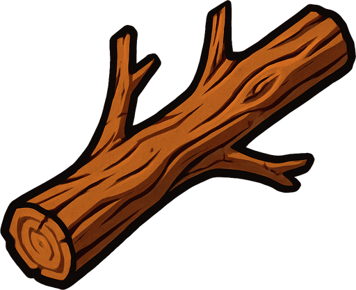rama de madera.
In-Game asset.  2d.  High contrast.  No shadows