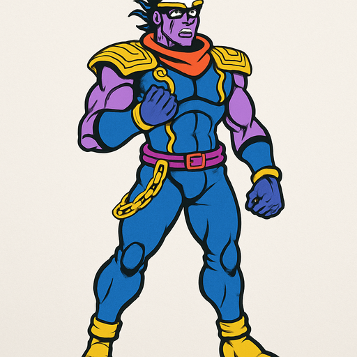 Star platinum jotaro con cuerpo completo jojo's.
In-Game asset.  2d.  High contrast.  No shadows