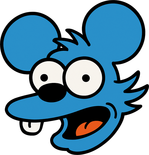 Itchy's head.
In-Game asset.  2d.  High contrast.  No shadows. Simpsons