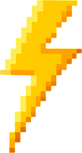 pixel art yıldırım.
In-Game asset.  2d.  High contrast.  No shadows