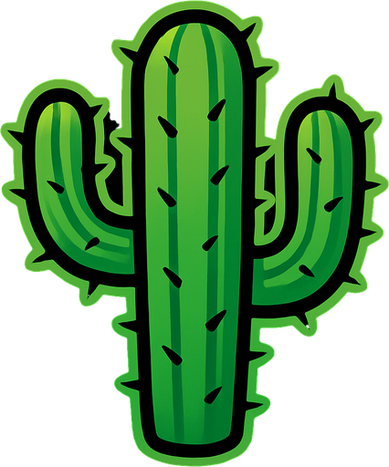 cactus.
In-Game asset.  2d.  High contrast.  No shadows