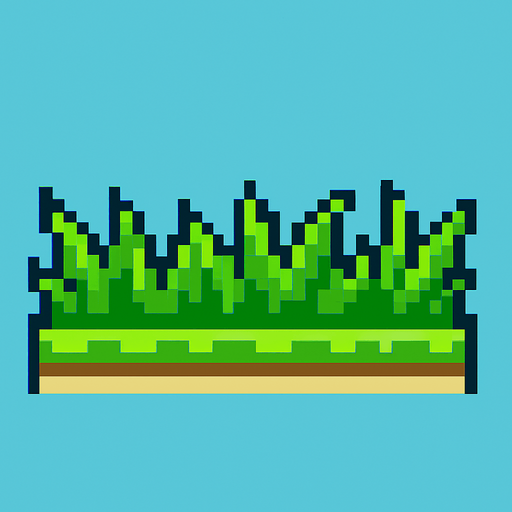grass for a flappy bird game.
In-Game asset.  2d.  High contrast.  No shadows