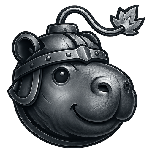 Transformalo todo en metal. Recuerda los rasgos de capibara. Hazlo redondo y sin fondo.