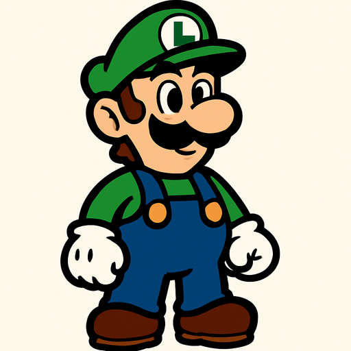 LUİGİ KARAKTERİNİ OLUŞTUR.
In-Game asset.  2d.  High contrast.  No shadows