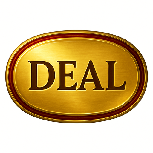 Crea un asset visual para el botón 'DEAL' (Repartir) para la mesa de Blackjack de lujo.

Objetivo: Un botón claro y elegante que inicie la ronda de Blackjack, coherente con la opulencia del casino.

Diseño:

Forma: Puede ser un óvalo o un rectángulo con bordes suaves, que sea prominente y fácil de pulsar.

Texto Central: La palabra 'DEAL' (o 'REPARTIR') en mayúsculas, con una tipografía audaz, limpia y elegante de casino.

Color: Base en un color dorado brillante o metálico, que simule oro pulido. Puede tener un borde o un acento en rojo rubí o verde esmeralda para complementar la paleta del casino.

Efectos (si Upit lo permite):

Sutil efecto de relieve o biselado para darle profundidad.

Un ligero brillo o resplandor que sugiera energía y anticipación.

Textura que simule metal pulido o un material lujoso.

Fondo: El asset debe ser independiente con fondo transparente, listo para ser superpuesto en la interfaz de la mesa de Blackjack..
In-Game asset.  2d.  High contrast.  No shadows