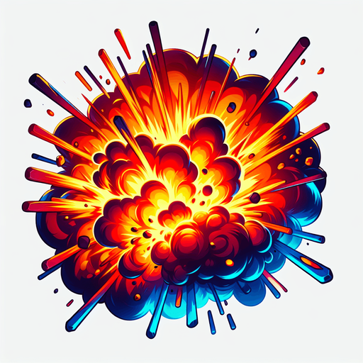 Explosion.
Single Game Texture. In-Game asset. 2d. Blank background. High contrast. No shadows.