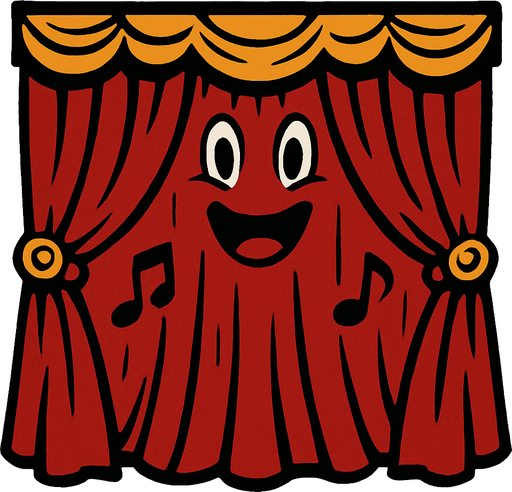 Cortina de una Sala de Conciertos Viviente.
In-Game asset.  2d.  High contrast.  No shadows