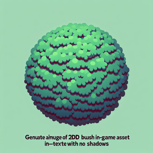 bush.
Single Game Texture. In-Game asset. 2d. Blank background. High contrast. No shadows.