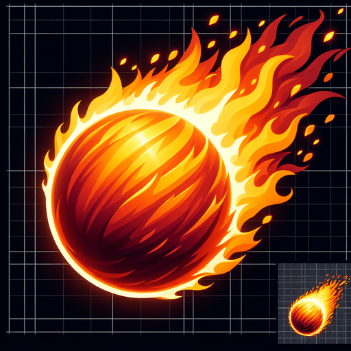 ball of fire moving up at very high speed.
Single Game Texture. In-Game asset. 2d. Blank background. High contrast. No shadows.