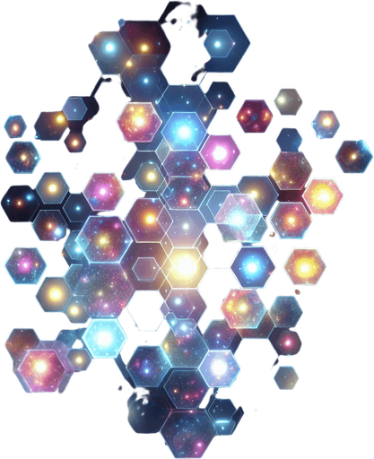 Amazing bright hexagon space background.