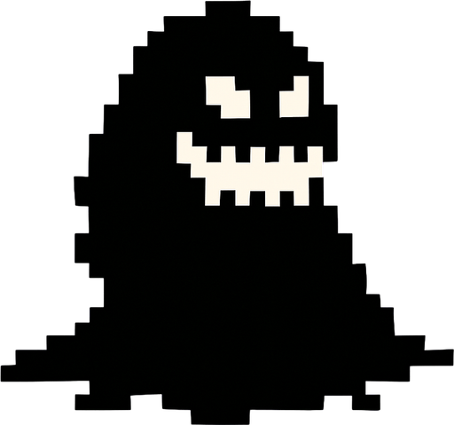 sombra mimica de pixeles.
In-Game asset.  2d.  High contrast.  No shadows