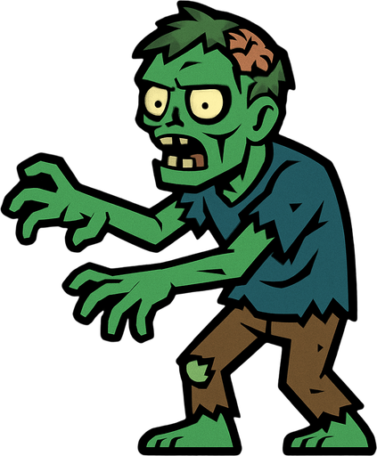 ZOMBIE.
In-Game asset.  2d.  High contrast.  No shadows