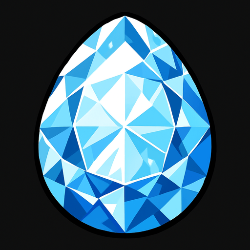 A Diamond egg.
In-Game asset.  2d.  High contrast.  No shadows