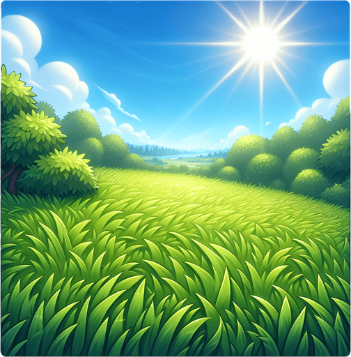 Grass.
Single Game Texture.  In-Game asset.  2d.  Blank background.  High contrast.  No shadows