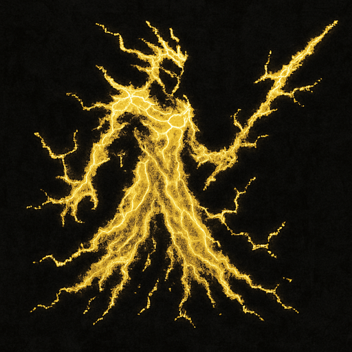 Lightning spirit character 
Dark souls style 2d pixel art.
In-Game asset.  2d.  High contrast.  No shadows