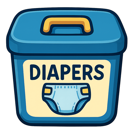 Diaper container top down.
In-Game asset.  2d.  High contrast.  No shadows