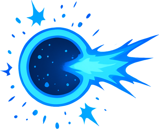 Blue circle magic attack.
In-Game asset.  2d.  High contrast.  No shadows