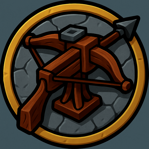 Rock and wood circle, decorated with a ring of gold. The turret is a huge heavy crosbow