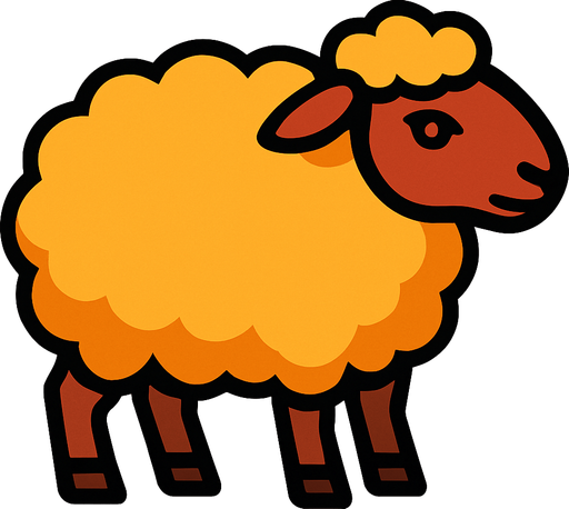 Koyun.
In-Game asset.  2d.  High contrast.  No shadows